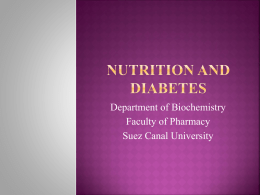 Nutrition and Diabetes - Suez Canal University