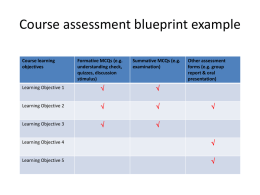 Course assessment blueprint