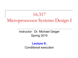 Microprocessors I - University of Massachusetts Lowell