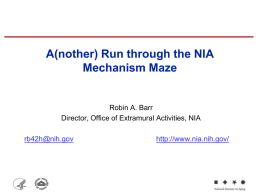 A Run through the NIA Mechanism Maze