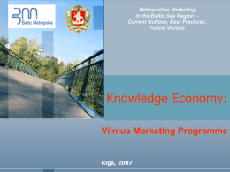 Knowledge economy: Vilnius City marketing plan