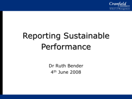 Slides to use in reporting sustainability lecture for MBA
