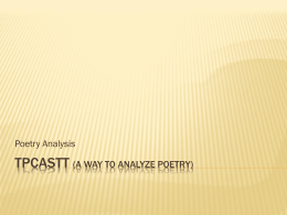 TP-CASTT (a way to Analyze Poetry)
