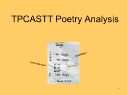 TP-CASTT Poetry Analysis - Independent School District 196