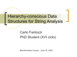 Hierachy-conscious Data Structures for String Analysis