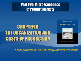 CHAPTER 6 THE ORGANIZATION AND COSTS OF PRODUCTION …