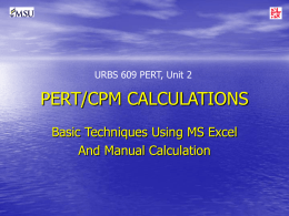 PERT / CPM Calculations - Krypton