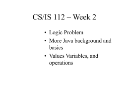 CS/IS 112 – Week 2 - Glendale Community College