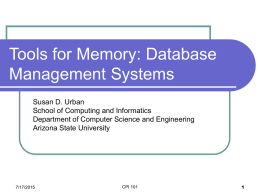 Tools for Memory: Database Management Systems