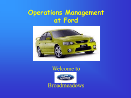 Operations Management at Ford