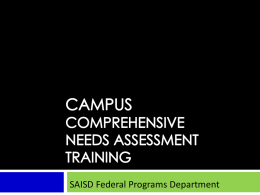 Comprehensive Needs Assessment Training
