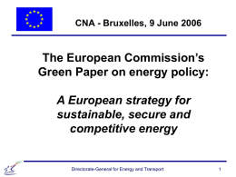 The European Commission’s Green Paper on energy