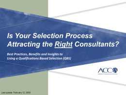 Best Practices for Consultant Selection