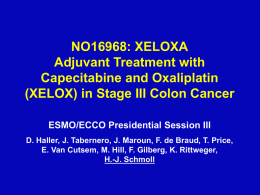 NO16968 (XELOXA) Adjuvant treatment with XELOX in stage