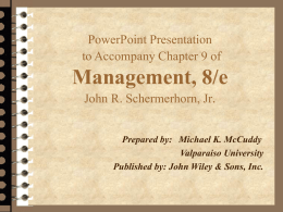 Chapter 9: Strategic Management