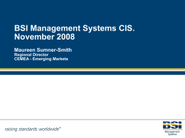 INTRODUCING BSI MANAGEMENT SYSTEMS