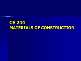 MATERIALS OF CONSTRUCTION