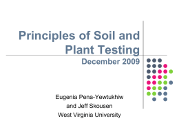 Principal of soil testing - WVU Ext