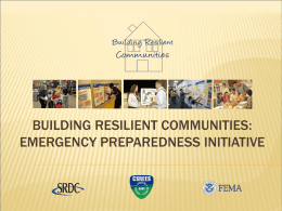 Building Resilient communities: emergency preparedness