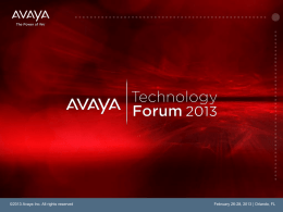 Avaya Technology Forum Breakout