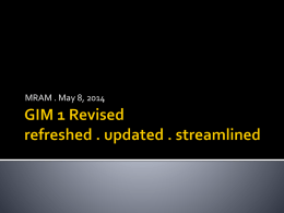GIM 1 Revised refreshed . updated . streamlined