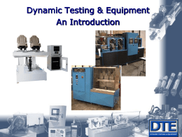 Project Overview - Dynamic Testing & Equipment > Home