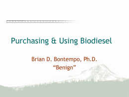 Purchasing & Using Biodiesel