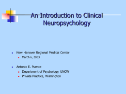 Initial Results From the NAN/D40 Neuropsychological