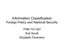 Information Classification Foreign Policy and National