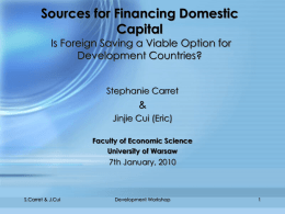 Sources for Financing Domestic Capital