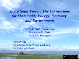 Energy Security - Space Solar Power Workshop -