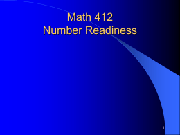 Number Readiness
