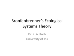 Bronfenbrenner ’s Ecological Systems Theory