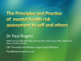 The Principles and Practice of mental health risk