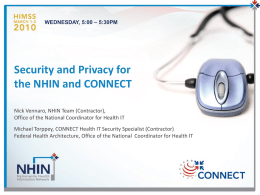 Security and Privacy for NHIN and CONNECT