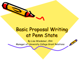 Proposal-Writing 101 - Pennsylvania State University
