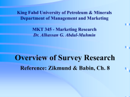 Ch 08 Overview of Survey Research