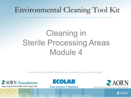 Cleaning in Sterile Processing Areas