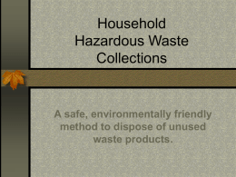 Household Hazardous Waste Training for 1 day Collections