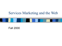 Services Marketing and the Web