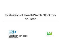 Evaluation of HealthWatch Stockton-on-Tees