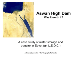 Aswan High Dam - Woodford County Schools
