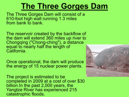 The Three Gorges Dam - Ferndown Middle School