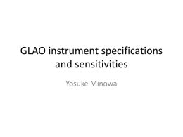 GLAO instrument specifications and sensitivities