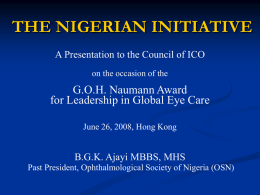 The Nigerian Initiative - ICO-Council Meeting Presentation
