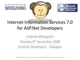 Internet Information Services 7.0 for ASP.Net Developers