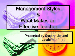 Management Styles & What Makes an Effective Teacher