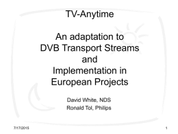 TV-Anytime on DVB Transport Streams