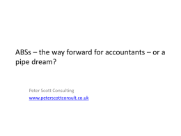 ABSs – the way forward for accountants – or a pipe dream?
