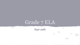 Grade 7 ELA